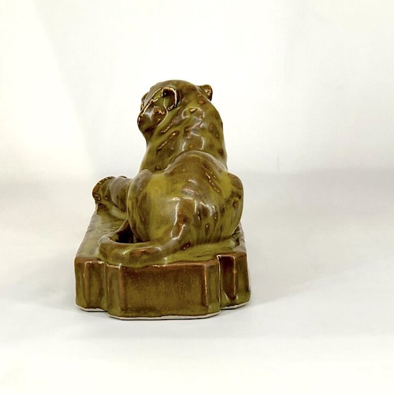 京焼・清水焼 黒田雲楽作 虎 香合 無傷 保護箱 保証。 京焼・清水焼