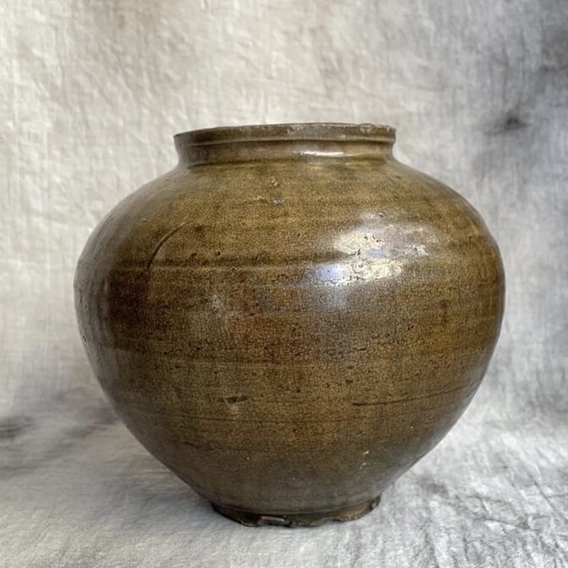 李朝 鉄釉壺 | Antiques そらんじ