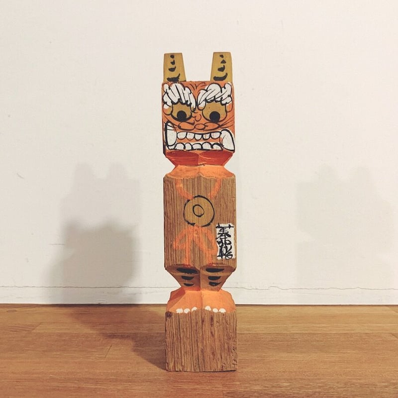 木彫『大津絵・鬼の念仏』(大) | 象々の郷土玩具