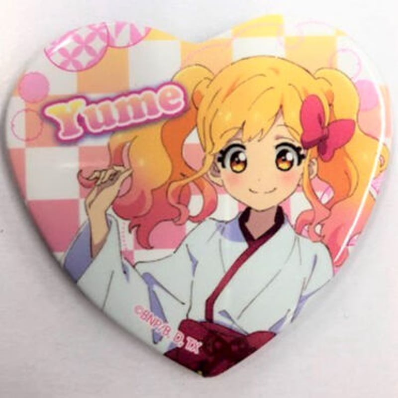 アイカツスターズ！ 虹野ゆめ トレーディング ハート缶バッジ | K