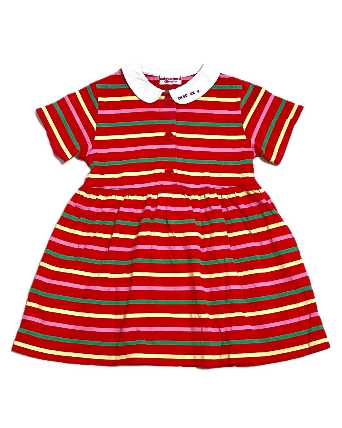 ミキハウス チエコサク サイズ90 レトロ カラフルボーダー柄