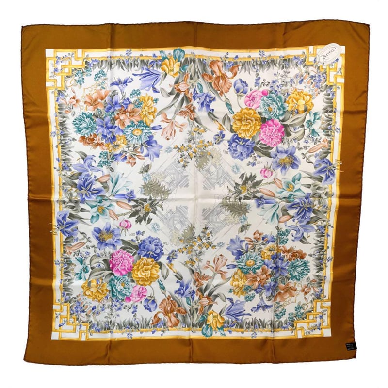 グッチ GUCCI フラワー 花柄 大判スカーフ シルク100パーセント 植物