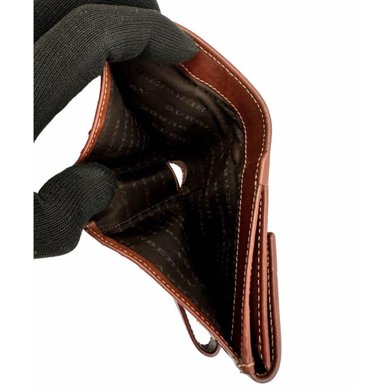 BURBERRY バーバリー ノバチェック 二つ折り財布 Wホック レザー