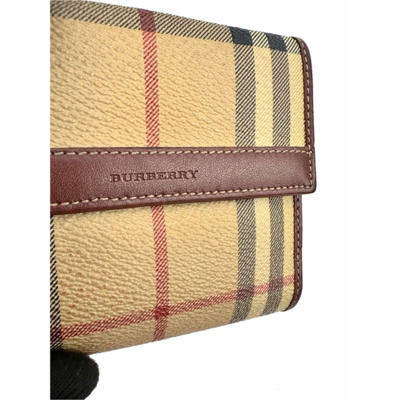 BURBERRY バーバリー ノバチェック 二つ折り財布 Wホック レザー