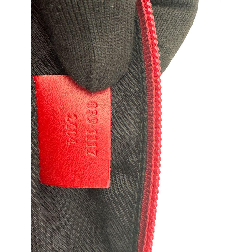 GUCCI グッチ GGキャンバス ブラウン×レッド 化粧ポーチ コスメ入れ