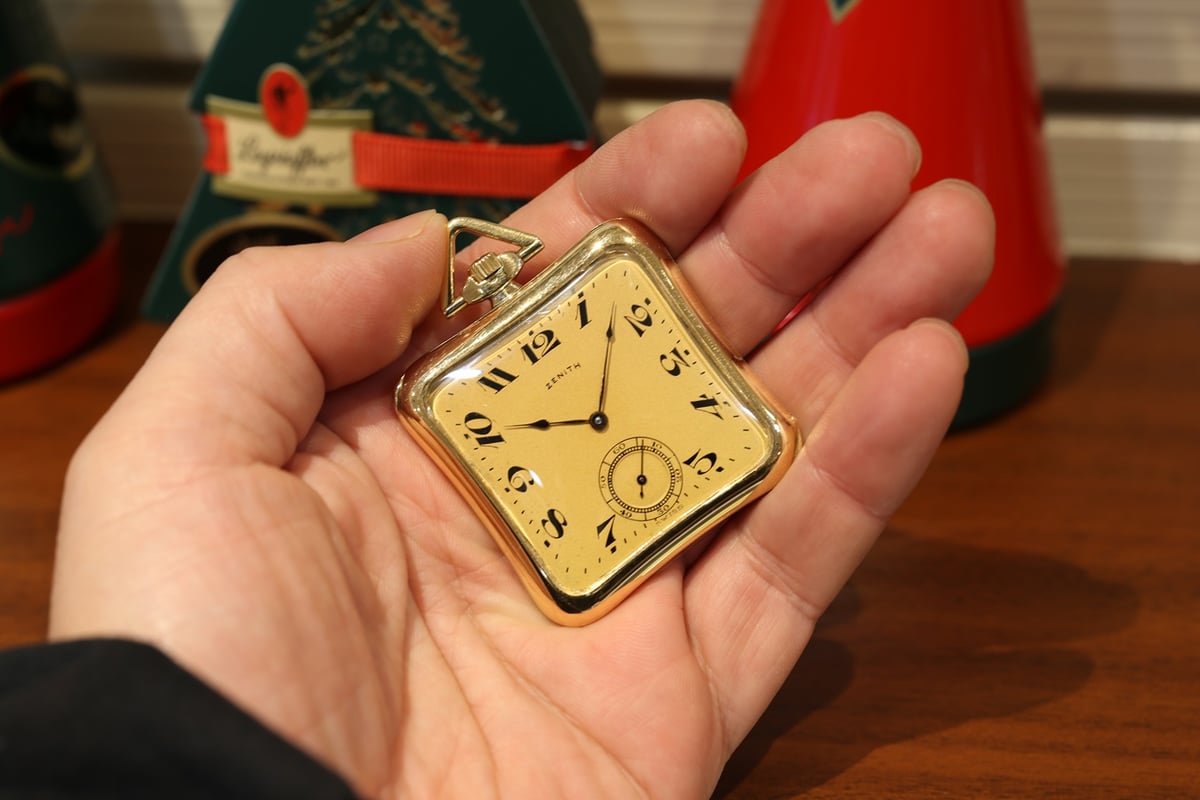 AX-15C ゼニス ZENITH 角型変わりK18YGケース 懐中時計 ペルラージュ