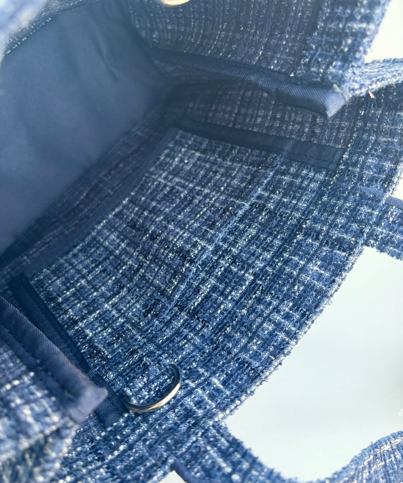 Fleur tote （square small）Tweed navy | elu