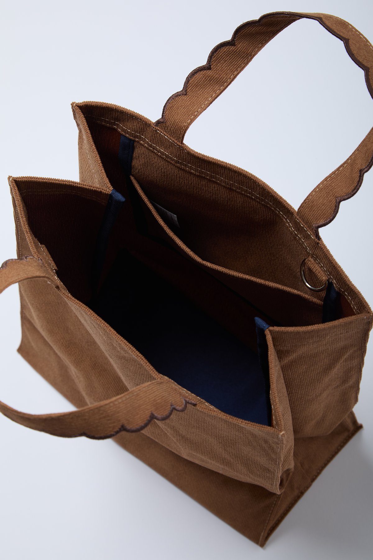 Fleur tote（square）Corduroy brown × brown | elu