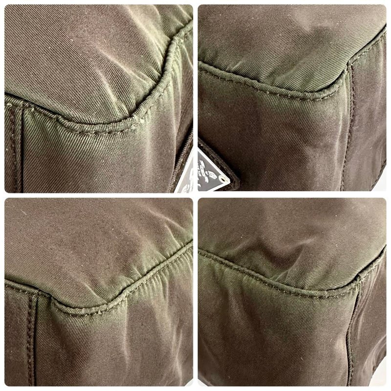 自00054 プラダ PRADA トートバッグ 三角ロゴプレート ナイロン モス