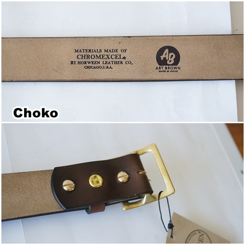 ARTBROWN(アートブラウン)メンズ レザーベルト 40113 本革 クロム