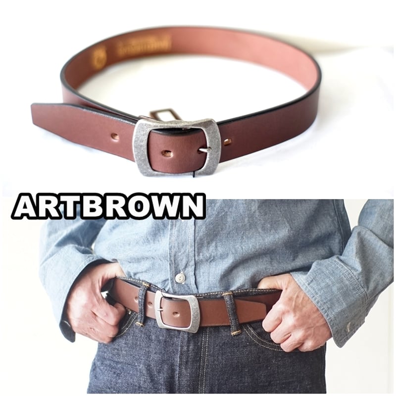 ARTBROWN(アートブラウン) レザーベルト NDB40014AB 本革 40mm幅 ギ