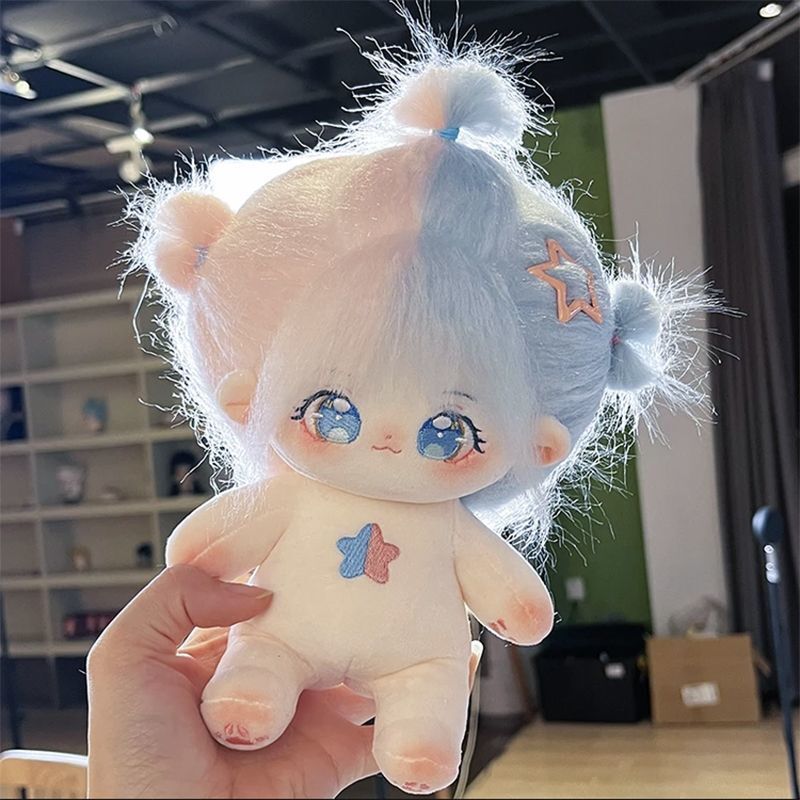 無属性 ぬいぐるみ 20cm 着せ替えぬいぐるみ バイカラーの髪青い目
