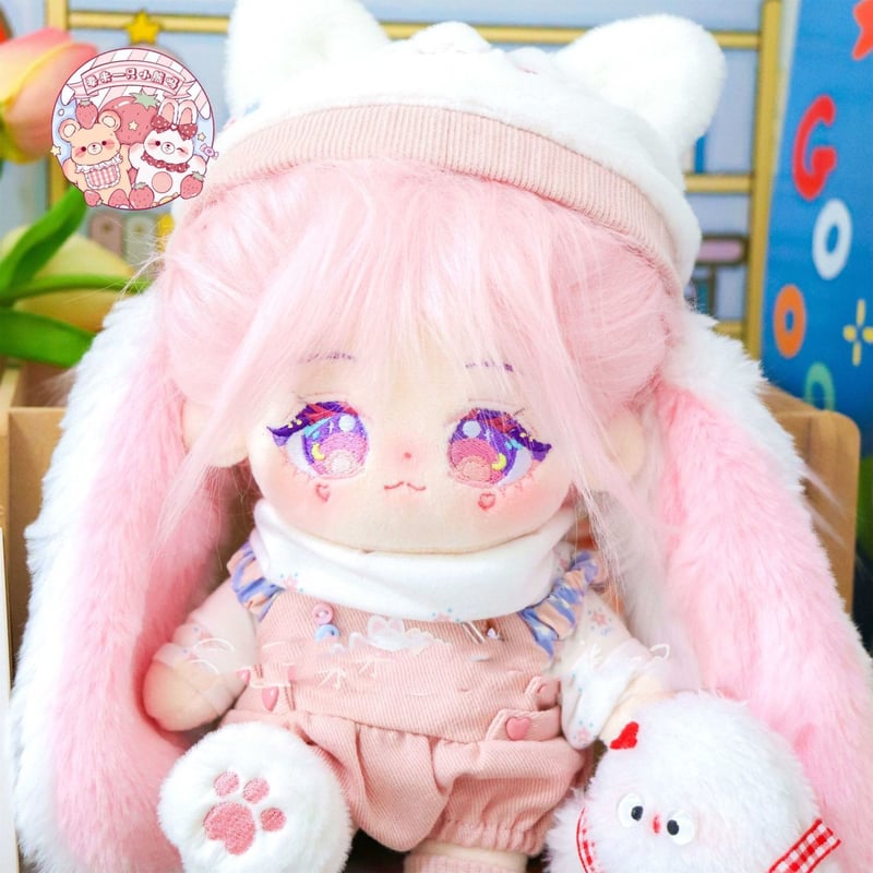 無属性 ぬいぐるみ 20cm 着せ替えぬいぐるみ ピンクの髪ピンクの目