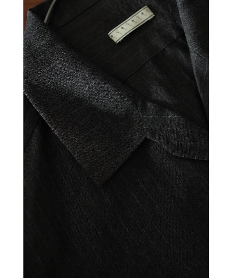 Gorsch Wool Linen Wide Silhouette Open Collar S