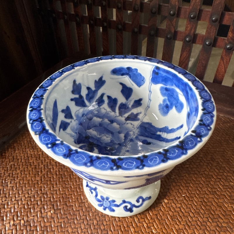 古伊万里 染付牡丹蝶山水鳳凰文 盃洗 | Kaikaroman ONLINE STORE