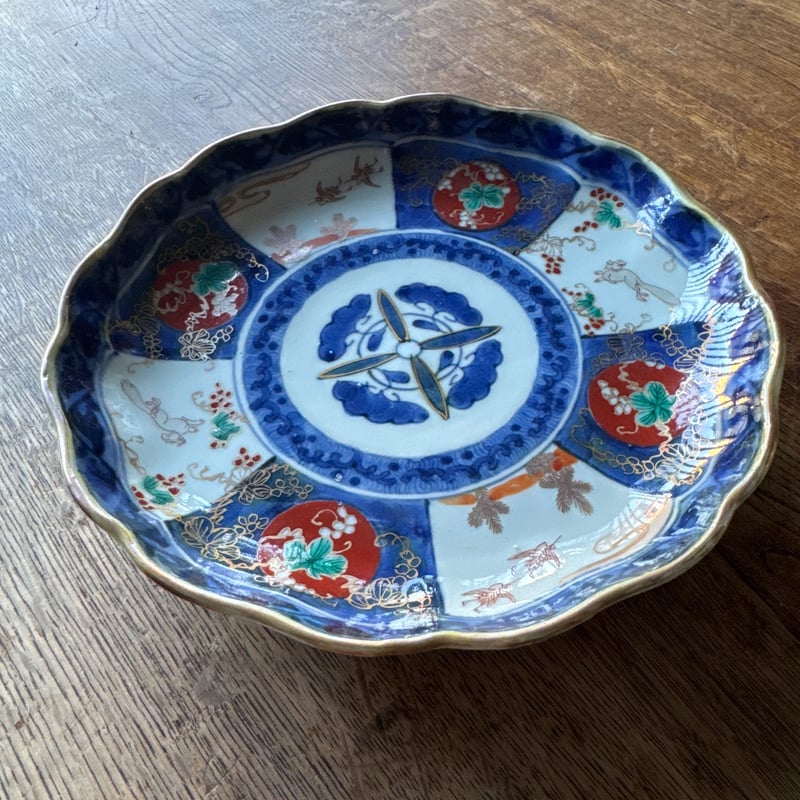 古伊万里 染錦葡萄栗鼠文 輪花七寸皿 1枚 | Kaikaroman ONLINE STORE