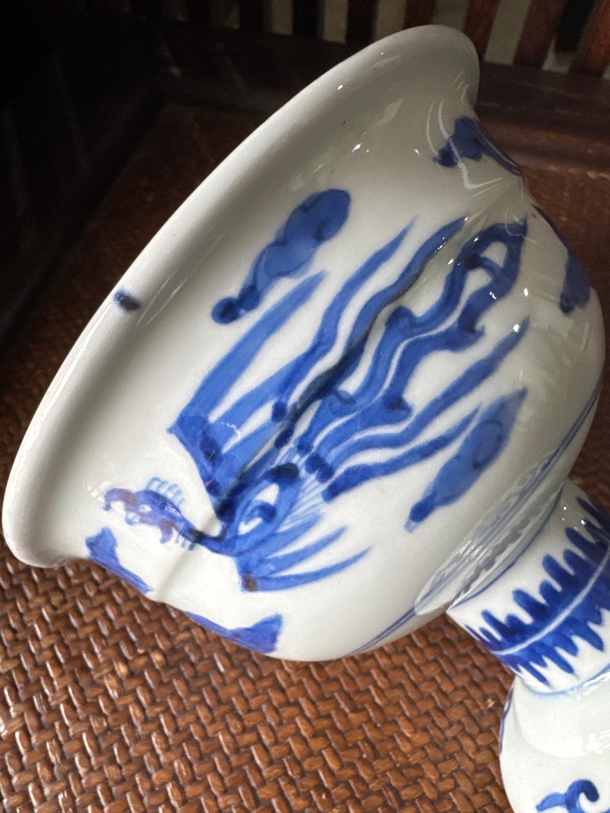 古伊万里 染付牡丹蝶山水鳳凰文 盃洗 | Kaikaroman ONLINE STORE