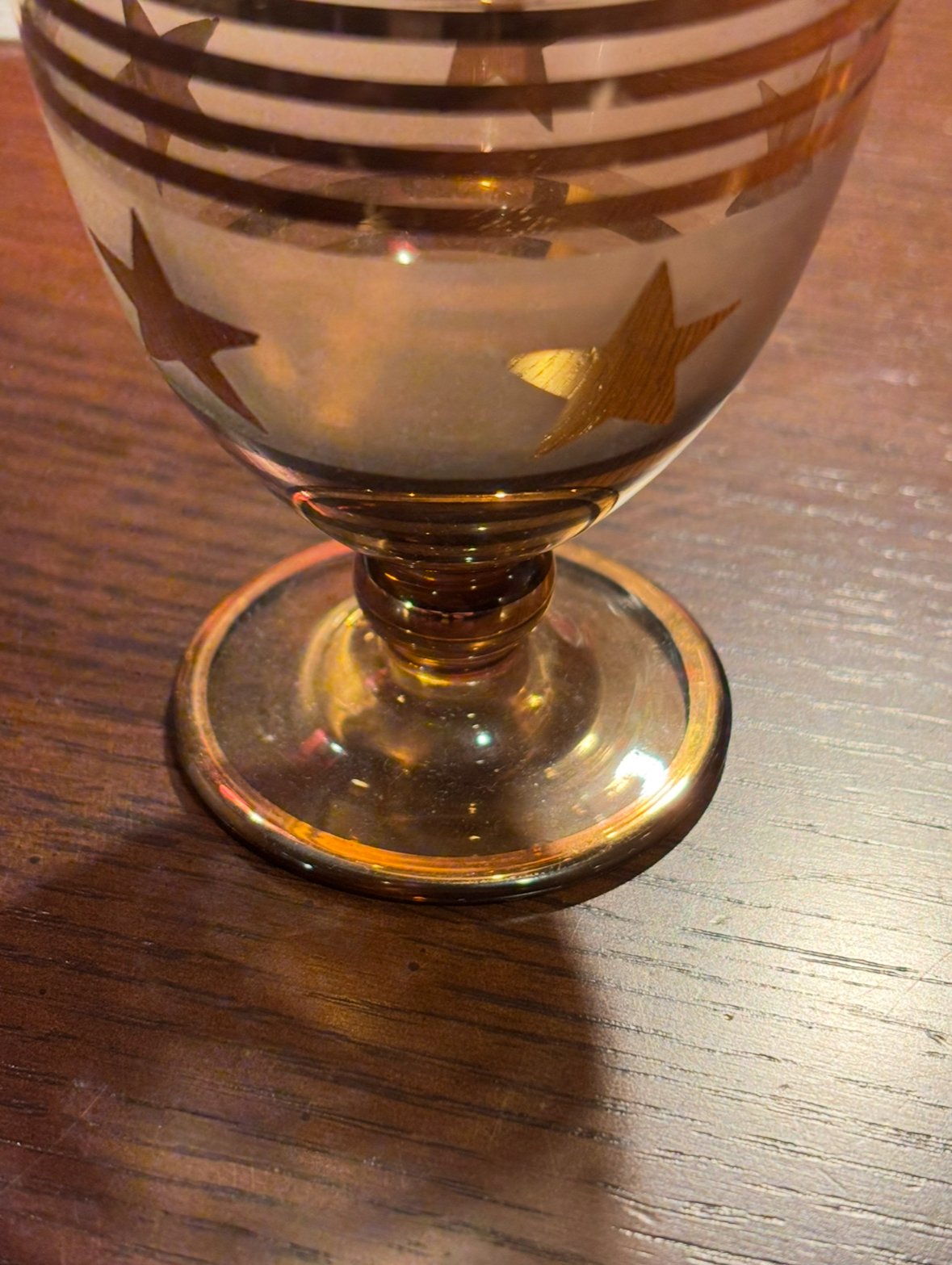 ボヘミアグラスセット 星柄のデキャンタ&ミニグラス5個セット