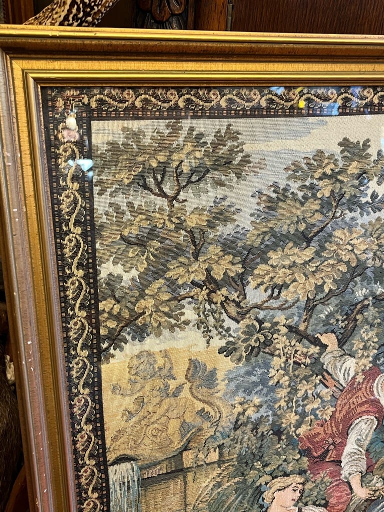 額入り ゴブラン織り 装飾額 タペストリー壁掛け 額縁 | アンティーク