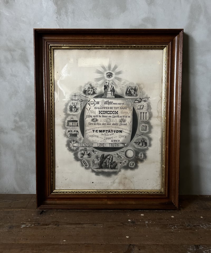 教会アートポスター/ビンテージ額/インテリア | 骨董・アンティークの