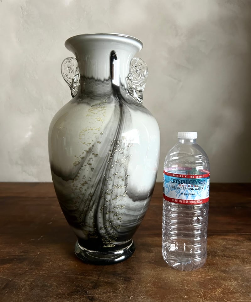 カメイガラス/マーブルグレー/フラワーベース/アンティーク | 骨董