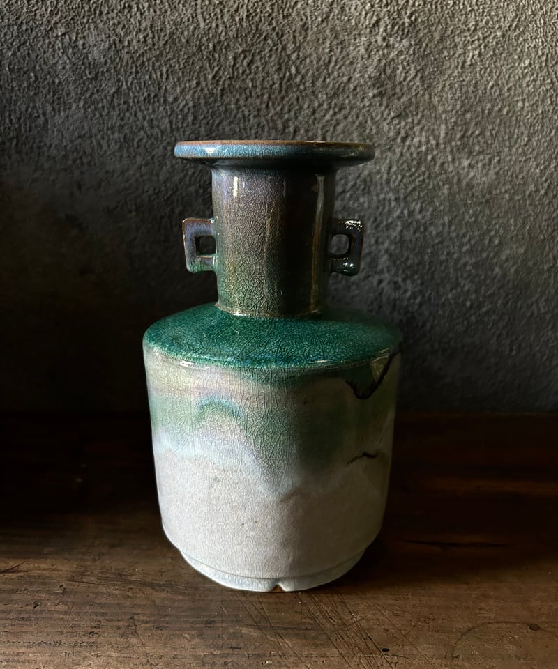 双耳花瓶/釉薬/緑/骨董 | 骨董・アンティークのオンラインショップ