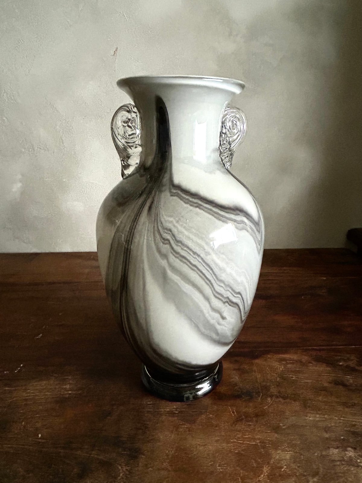 カメイガラス/マーブルグレー/フラワーベース/アンティーク | 骨董