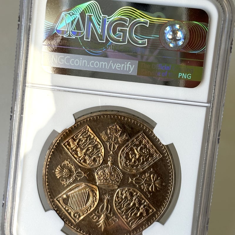 高鑑定PF65】1953年 エリザベス2世 戴冠式 5シリング クラウン