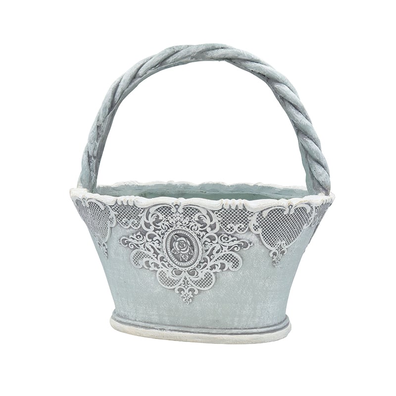 ローズレースバスケット アイボリー/ブルー/ピンク | プチフルール