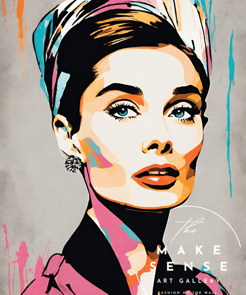 Audrey Hepburn｜鮮やかな抽象表現で描く現代アートポスター｜A4〜A2