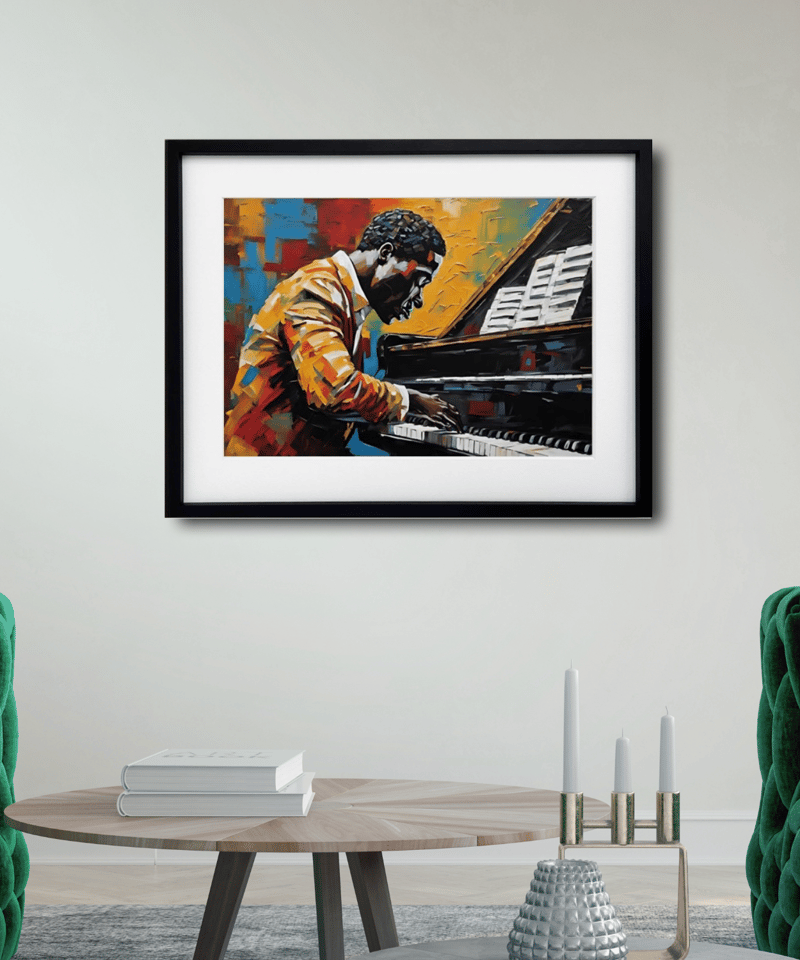 Piano Man｜渋さ漂うピアノ男性アートポスター｜レトロモダンな部屋に