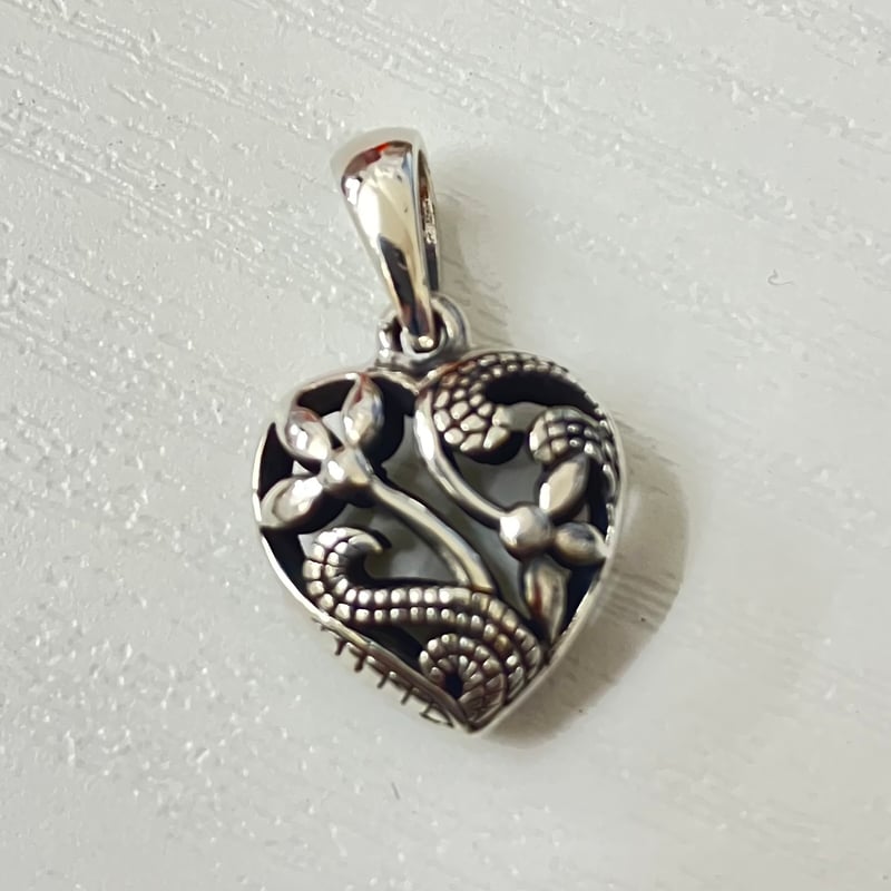 ペンダントトップ ハート 花 シルバー925 560101000074-23 | happine