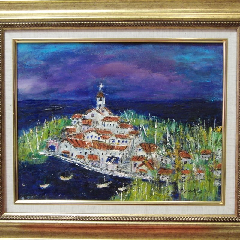 ≪国美協≫南 美穂子、『岬の修道院(南イタリア)』、油彩画、F6号：40