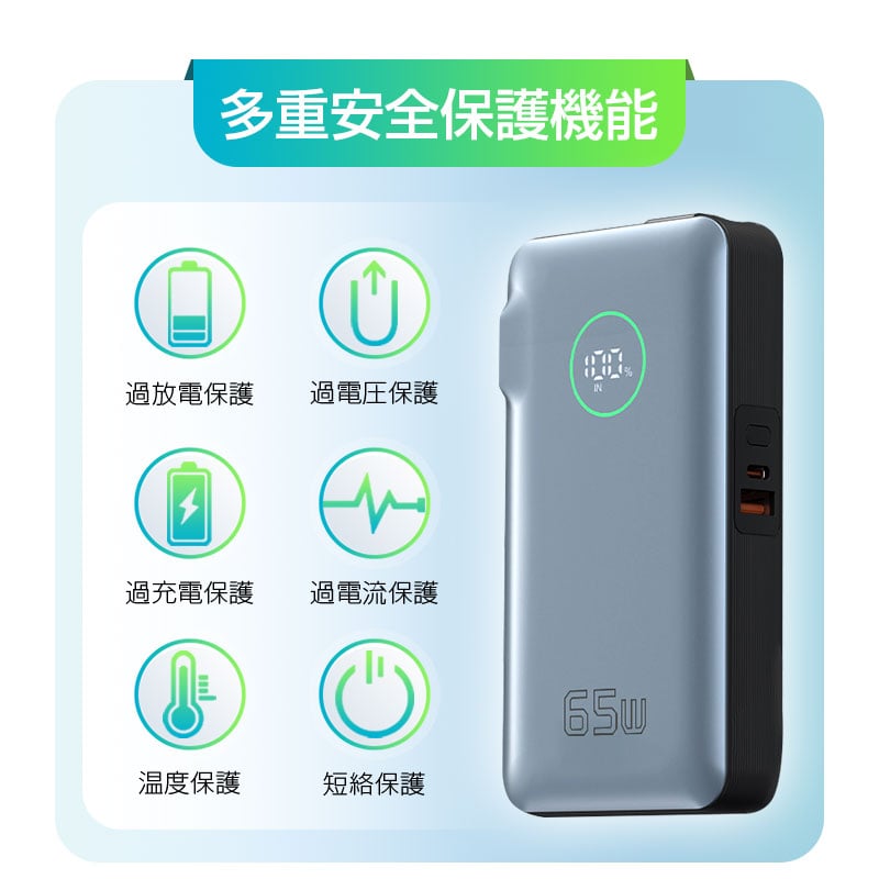 モバイルバッテリー 26800mAh 99.16Wh コンセント一体型 PD65W 急速