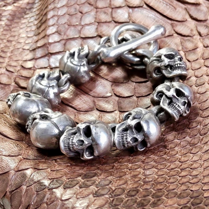 スカルブレスレット 「真陸 輪廻」まんろくりんね | シルバー