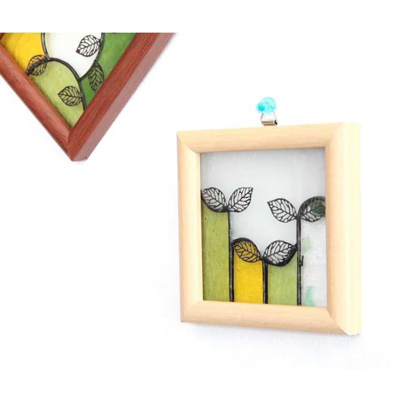 オリジナルステンドグラス『リーフのミニ額』B | shop煌LaLa