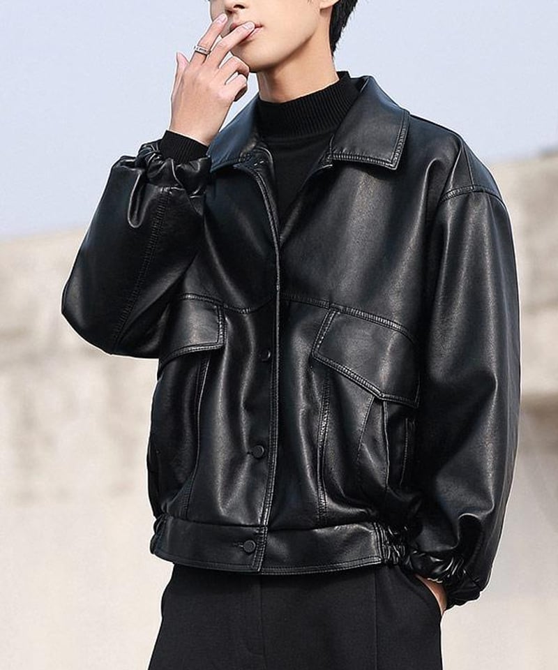 オーバーサイズ フェイクレザージャケット | ness.