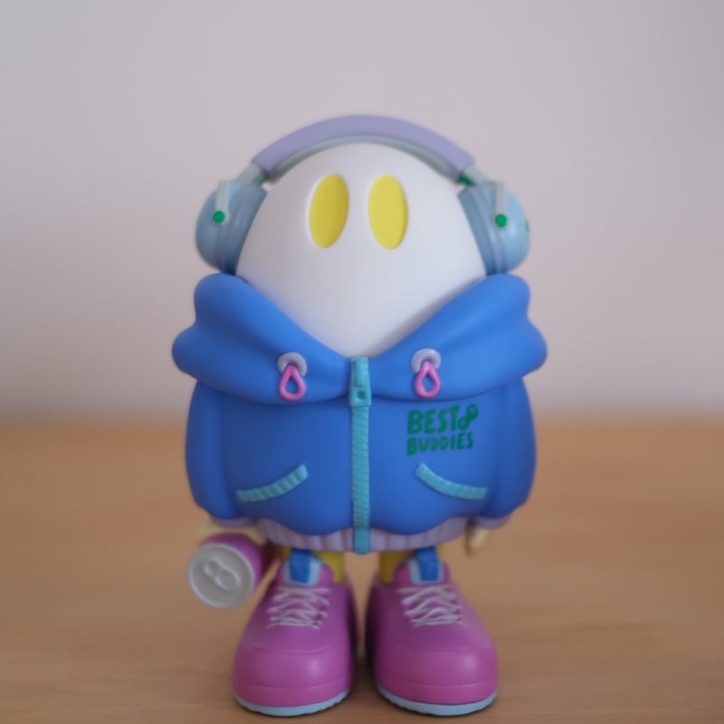 ヘッドホンおばけちゃんソフビ[BLUE] | ななしのおばけちゃん