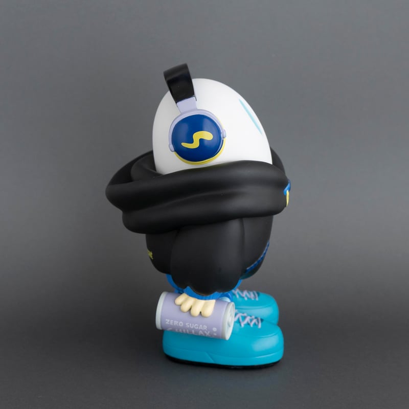 ヘッドホンおばけちゃんソフビ[BLACK] | ななしのおばけちゃん