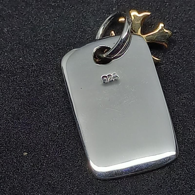 シルバー925 ペンダント ネックレス クロス 十字架 ドッグタグ 匿名