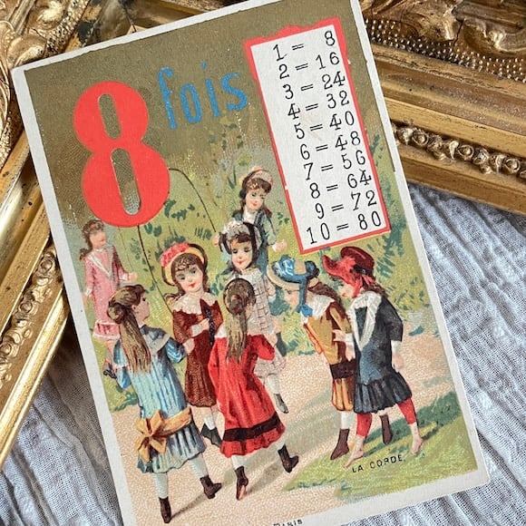 フランスアンティーク クロモス・クロモカード 8人の少女 [ch036