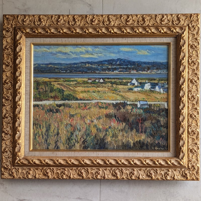 秋元清弘 油彩画 「石狩平野」 豪華・高級額装 裏書署名 | ASE