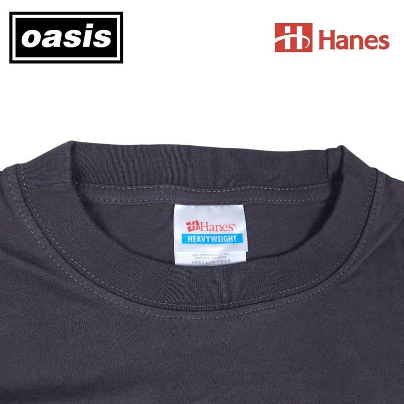 OASIS オアシス Tシャツ Hanes製 チャコール Lサイズ リアムギャラガー
