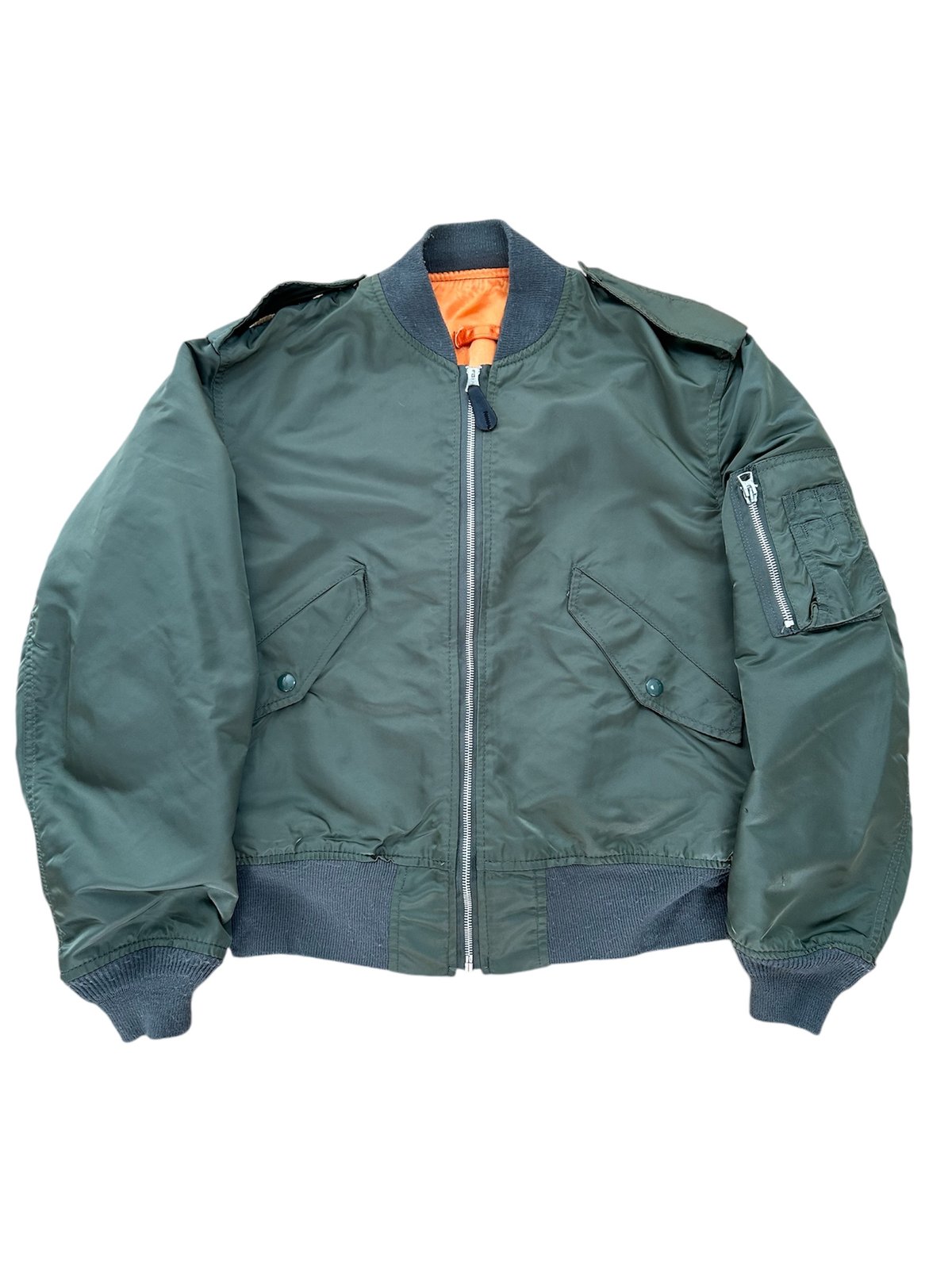 80-90's USA製 ALPHA MA-1 フライトジャケット M セージグリーン | S