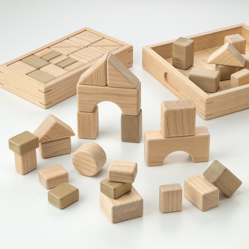 無塗装・無着色で安心、軽い｜会津桐積み木【工房 あかるむ 三島町