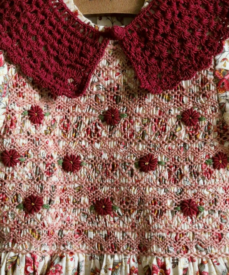 BONJOUR DIARY]【6Y: LAST2点！】HANDSMOCK BLOUSE WI