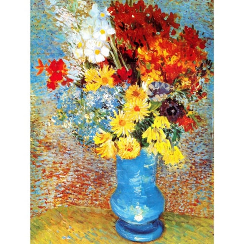 ゴッホ 「青い花瓶に活けた花」 F6号 額入り 複製画 静物画 ジクレー