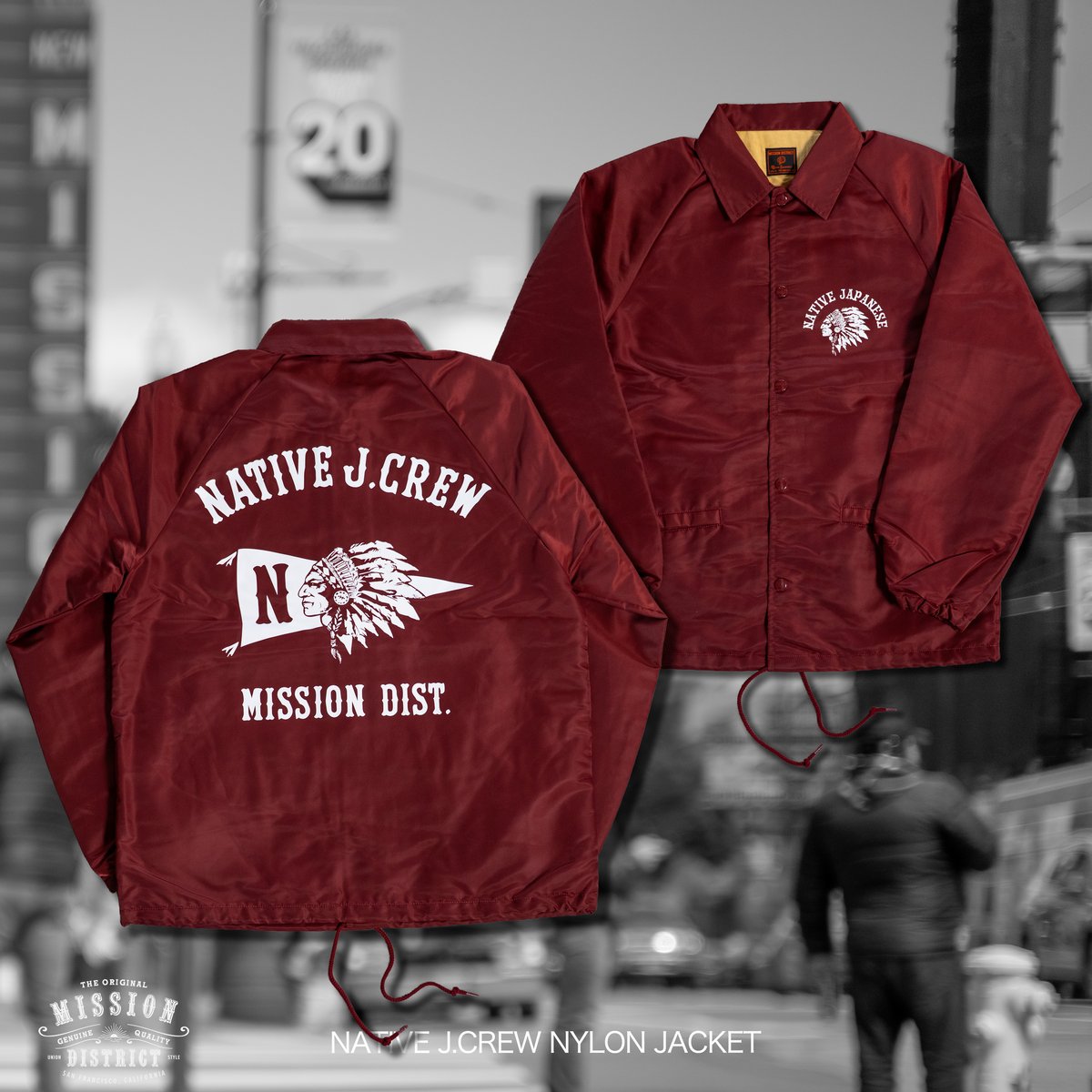 Burgundy】NATIVE J.CREW NYLON JACKET | NATIVE J