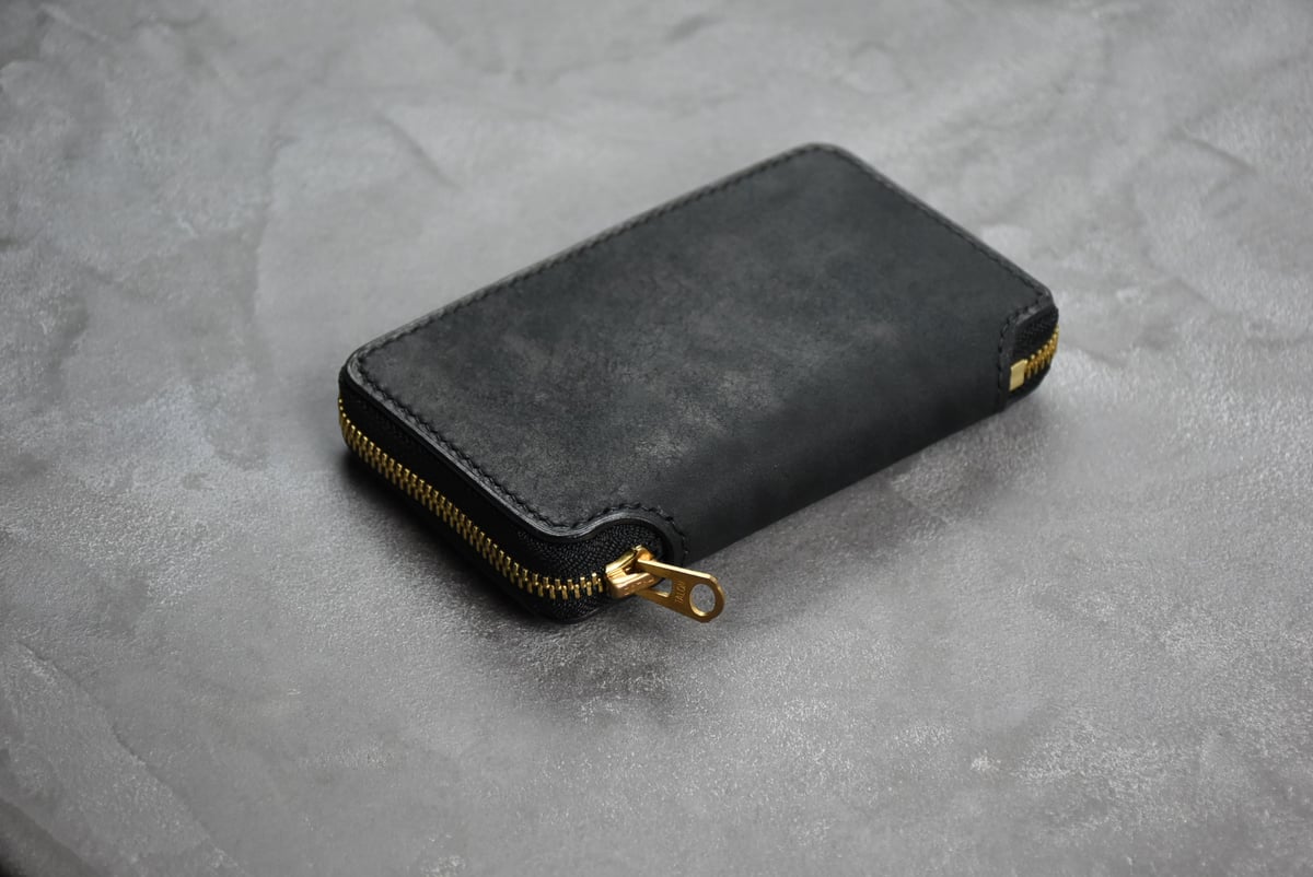 ADAMS アダムス ミドルウォレット ITALIAN-SCRATCH | BLACK LEA