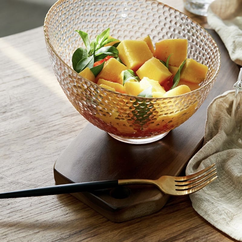 スラント ガラスボウル パープル 17㎝ | Mulan Magnolia